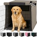 GORILLA GRIP Dog Crate Covers, Wire Kennel Topper, 42 in, Light Taupe