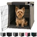 GORILLA GRIP Dog Crate Covers, Wire Kennel Topper, 24 in, Light Taupe