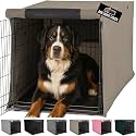 GORILLA GRIP Dog Crate Covers, Wire Kennel Topper, 48 in, Light Taupe