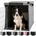 GORILLA GRIP Dog Crate Covers, Wire Kennel Topper, 36 in, Gray