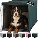GORILLA GRIP Dog Crate Covers, Wire Kennel Topper, 48 in, Hunter Green