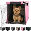 GORILLA GRIP Dog Crate Covers, Wire Kennel Topper, 24 in, Pink
