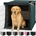 GORILLA GRIP Dog Crate Covers, Wire Kennel Topper, 42 in, Hunter Green