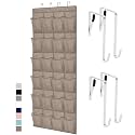 GORILLA GRIP Over the Door Shoe Organizer, 24 Large Pockets, Beige
