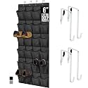 GORILLA GRIP Over the Door Shoe Organizer, 24 Extra Large Pockets, Black