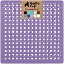 GORILLA GRIP Square Shower Stall Mat, Bathtub Floor Mat 21x21 Purple Opaque