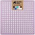 GORILLA GRIP Square Shower Stall Mat, Bathtub Floor Mat, 21x21 Purple