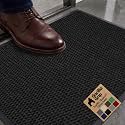 GORILLA GRIP Traffic Guard Indoor Outdoor Heavy Duty Door Mat, 29x17 Black