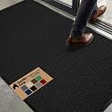 GORILLA GRIP Traffic Guard Indoor Outdoor Heavy Duty Door Mat, 72x48 Black