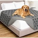 GORILLA GRIP® Waterproof Dog Blanket, Couch Cover for Dogs, 82x82 Gray Paw
