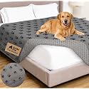 GORILLA GRIP® Waterproof Dog Blanket, Couch Cover for Dogs, 82x102 Gray Paw
