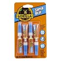Gorilla Super Glue, Fast‑Setting, Impact‑Tough All‑Purpose Adhesive with Anti-Clog Cap, 4-3 g Tubes - Clear (Pack of 10)