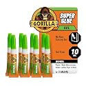 Gorilla Super Glue Gel, Clear, Four 3 g Tubes, 2-Pack, All Purpose