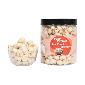 goru nutrixa premium phool makhana 50gm  handpicked jumbo fox nuts  raw amp natural lotus seeds  ideal for snacking amp fasting  ready to eat healthy snacks  high protein amp rich in fiber
