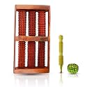 Accupressure Foot Roller Massager 6 Wheel Wooden For Feet Exercise with Jimmy Stick &amp; Ball | wooden foot roller massager (set of 3)