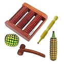 Acupressure Manual Massager Kit – Karela Jimmy Neck, Spiky Reflex Ball &amp; Wooden Foot Massager | Pain Relief, Reflexology &amp; Blood Circulation for Hand, Foot &amp; Body