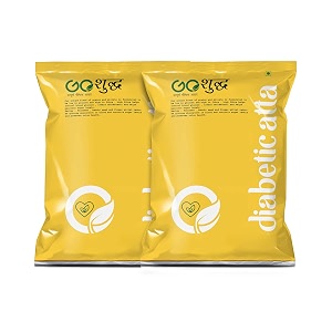 goshudh diabetic atta sugar free flour -1kg each pack of 2 helps control blood sugar levels naturally