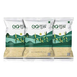goshudh soyabean flour 3kg 1kg each pack of 3  soya flour soyabean atta