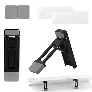 gosknor 2 x folding keyboard stand for desk adjustable tilt angle amp portable mini laptop feet ergonomic computer keyboard lifting with non-slip pads office accessories black