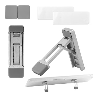gosknor 2 x folding keyboard stand for desk adjustable tilt angle amp portable mini laptop feet ergonomic computer keyboard lifting with non-slip pads office accessories silver