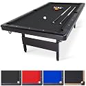GoSports 6, 7, or 8 ft Portable Billiards Tables - No Assembly, Includes Set of Balls, 2 Cue Sticks, Chalk, Felt Brush