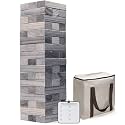 GoSports Giant Wooden Outdoor Stacking Game – Stacks Up to 3 ft – Large Toppling Tower with Case for Yard Games, Family Game Night, Camping, and Parties