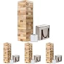 GoSports 3 Ft Large Wooden Toppling Tower - Includes Bonus Rules with Gameboard - Choose Your Style (Pack of 4)