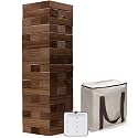 GoSports Giant Wooden Outdoor Stacking Game – Stacks Up to 3 ft – Large Toppling Tower with Case for Yard Games, Family Game Night, Camping, and Parties