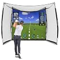 GoSports Range Cage 10 ft x 8 ft Golf Net Cage – Indoor & Outdoor Golf Practice Net for Full Swing Training and Home Golf Simulator Setups