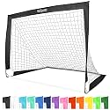GoSports Portable Soccer Goals for Kids - 13 Color Options - Choose 4 x 3 ft or 6 x 4 ft - Team Tone Pop Up Nets for Backyard