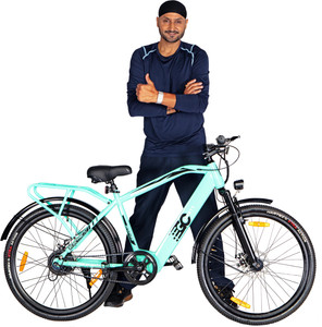 gosporty lightweight electric cycle with led display dual disc brakes 30km range tire 26 inches single speed lithium-ion li-ion electric cycle