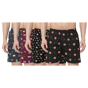 GoSriKi Mens Cotton Printed Boxer Shorts Pack
