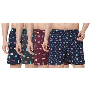 GoSriKi Mens Cotton Printed Boxer Shorts Pack