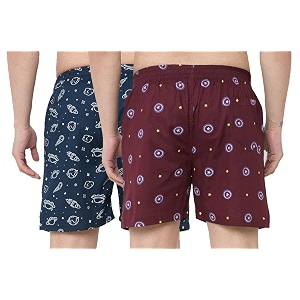 GoSriKi Mens Cotton Printed Boxer Shorts Pack