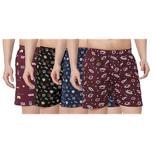 GoSriKi Mens Cotton Printed Boxer Shorts Pack