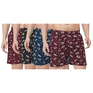 GoSriKi Mens Cotton Printed Boxer Shorts Pack