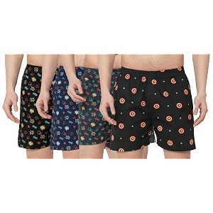 GoSriKi Mens Cotton Printed Boxer Shorts Pack