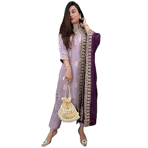 GoSriKi Womens 3 Piece Kurta Pant Dupatta