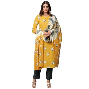 GoSriKi Womens Cotton Blend Straight Printed Kurta