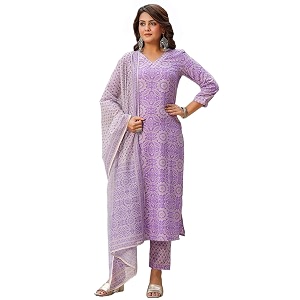 GoSriKi Womens Cotton Blend Kurta with Pant