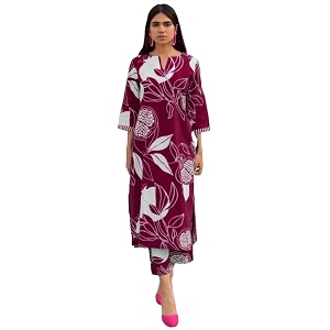 GoSriKi Womens Cotton Blend Straight Printed Kurta