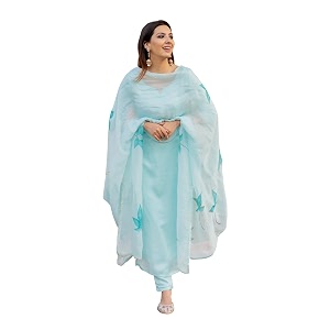 GoSriKi Womens Cotton Blend Straight Solid Kurta