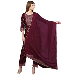 GoSriKi Womens Cotton Blend Printed Straight Kurta