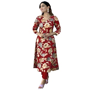 GoSriKi Womens Cotton Blend Printed Kurta with