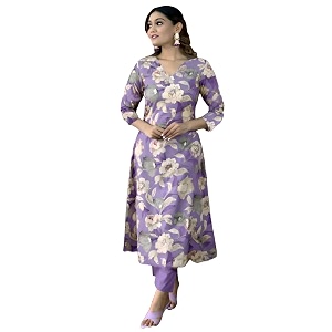 GoSriKi Womens Cotton Blend Printed Kurta with