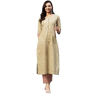 GoSriKi Womens Cotton Blend Kurta With Pant