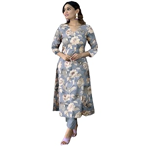 GoSriKi Womens Cotton Blend Printed Kurta with
