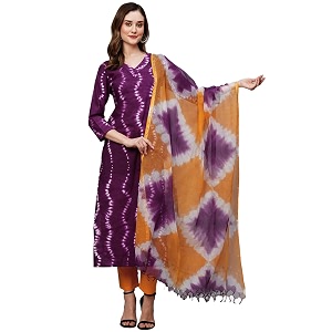 GoSriKi Womens Cotton Blend Straight Printed Kurta