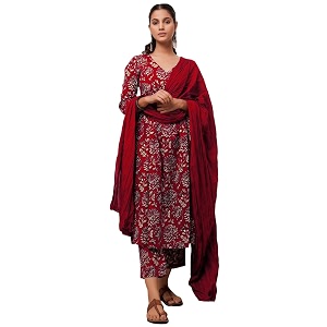 GoSriKi Womens Cotton Blend Anarkali Printed Kurta