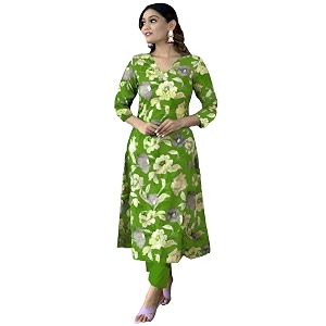 GoSriKi Womens Cotton Blend Printed Kurta with